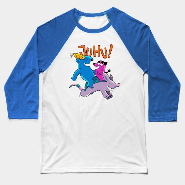 Armadillo Baseball T-Shirt by Happy Monsters